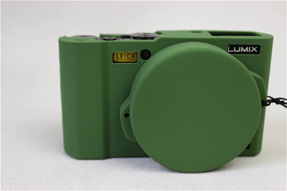 BolinUS Fullbody Ultra-Thin Lightweight Rubber Soft Silicone Case Bag Cover for Panasonic Lumix LX10 DMC-LX10 -Green