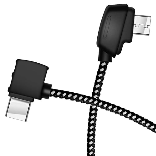 Hanatora 3.66 Inch Micro AB to USB C Remote Controller Cable for DJI Mavic Mini SE,Mavic 2 Pro Zoom,Mavic Air,Mavic Pro Platinum, Phone OTG Nylon
