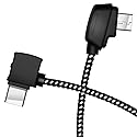 Hanatora Micro-AB to USB C 8.14 Inch Remote Controller Cable for DJI Mavic Mini, Mini SE & Mavic 2 Pro/Zoom, Air, Pro Platinum; OTG Nylon Braided Type