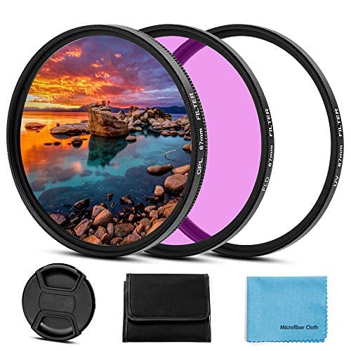 Sedremm 67mm Filter Kit Universal UV CPL FLD Filter Set with UV Protection, Circular Polarizing, Fluorescent Filter and Lens Cap Replacement