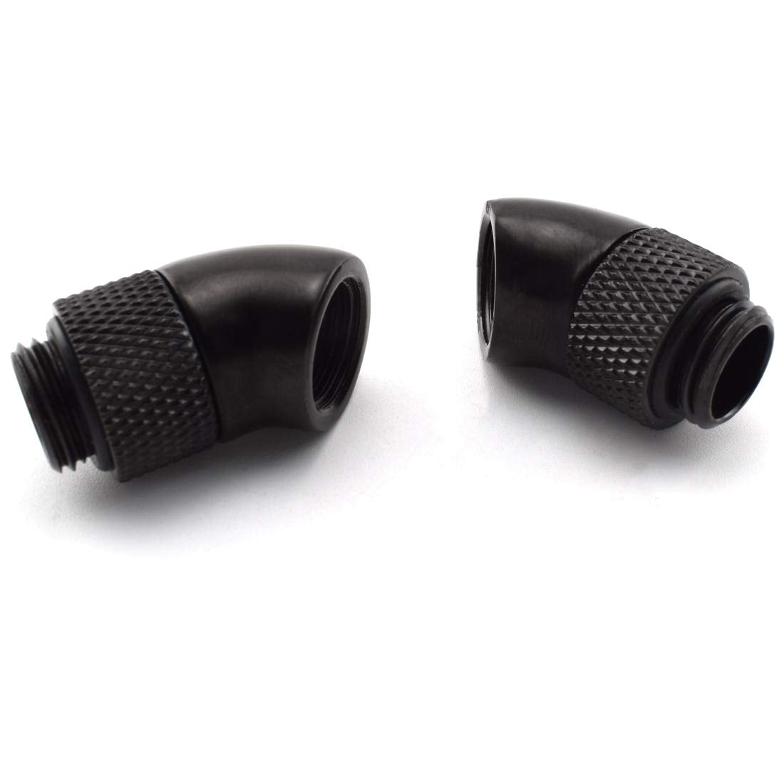 SDTC Tech 4-Pack G1/4" Male to Female 45° Rotary Fitting Extender Elbow Connector for PC Water Cooling System