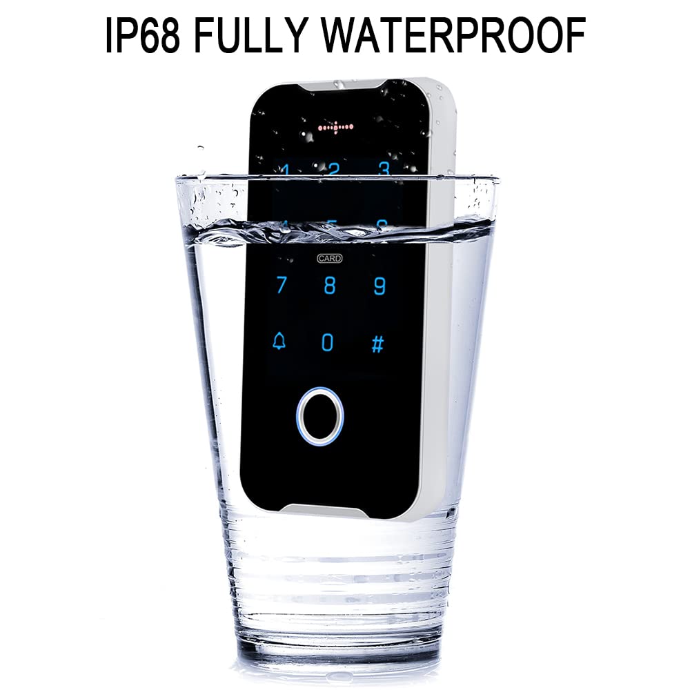 JASAG IP68 Fully Waterproof Fingerprint RFID Keypad Access Control System, 13.56MHz Wiegand 26 Metal Shell Access Controller, NFC Smart Phone Unlock