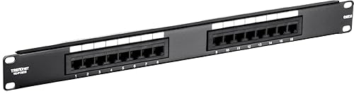 TRENDnet 16-Port Cat6 Unshielded Patch Panel,Rackmount, 1U 19", Cat3,Cat4,Cat5,Cat5e,Cat6 Compatible, 250Mhz Connection, Ideal for Copper Gigabit