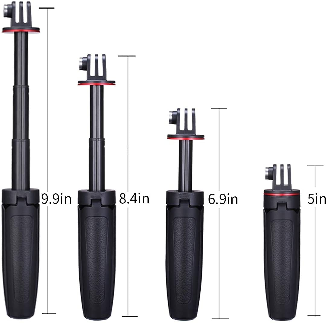 Extendable Selfie Stick for Action Camera, Portable Vlog Selife Stick Tripod Handle Grip Stand Action Camera Vlog Accessory Kits