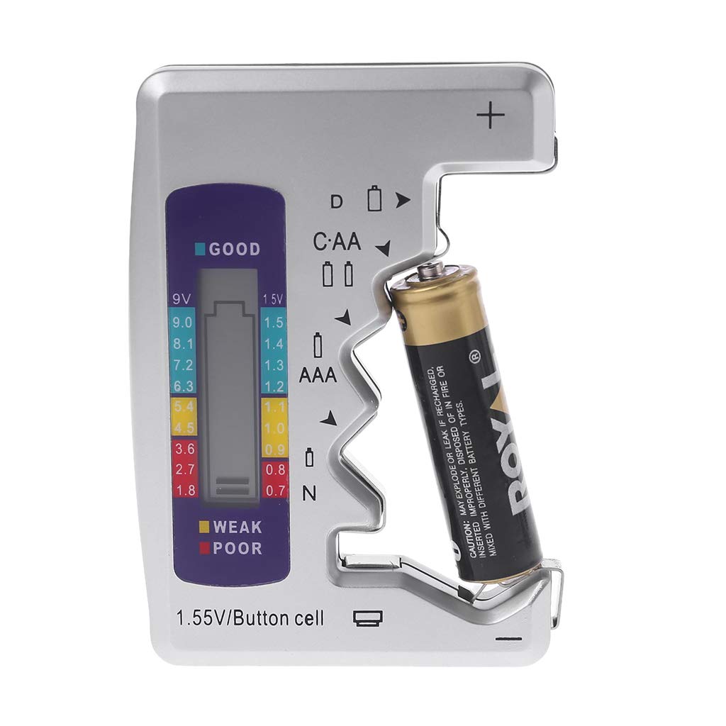 Zripool Digital Battery Tester Battery Capacity Detector For C/D/N/AA/AAA/9V 6F22 Batteries /1.55V button cell