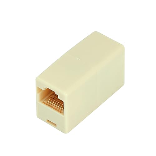 Conext Link 1pc RJ11 6P4C 4 Wire Coupler Female-F Phone Telephone Cable Cord Joiner Adapter (Beige) (33320)