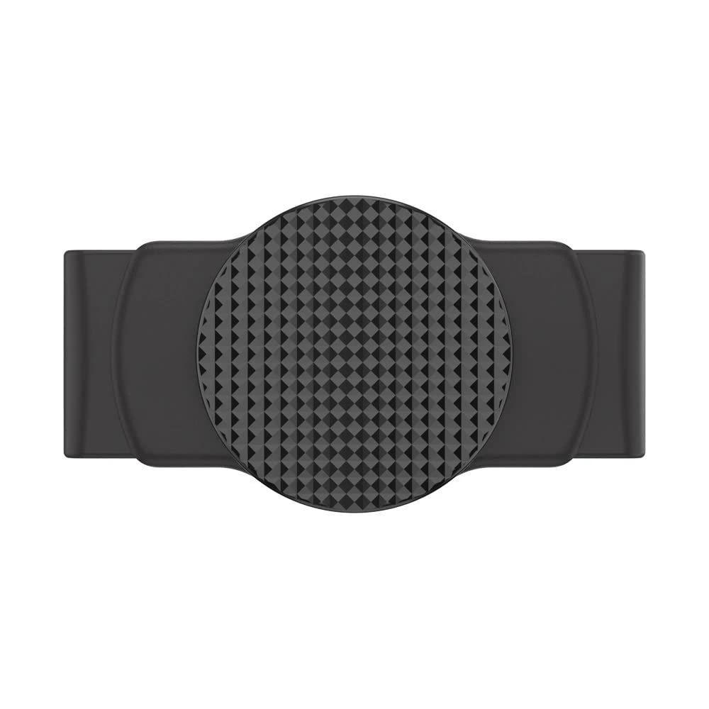 PopSockets Phone Grip Slide for Phones and Cases, Sliding Phone Grip with Expanding Kickstand - Black Knurled Texture