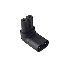 LBSC Figure 8 IEC 320 C7 to C8 90 Degree Up Down Angled Right Angle AC Adapter Extension, Black
