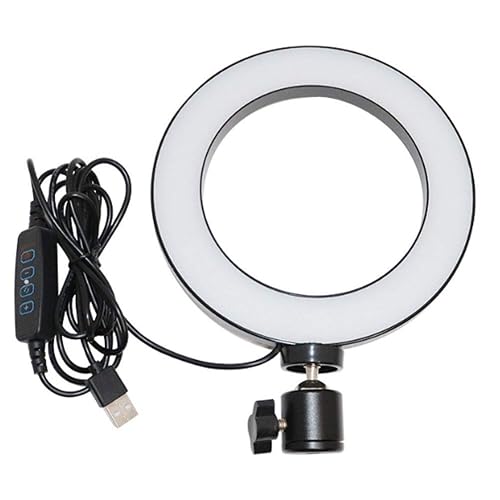 Walway 6 Inches LED Selfie Ring Light with Hot Shoe Adapter for Live Stream/Makeup/YouTube Video/Photography, 3 Light Modes