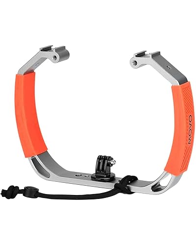 Movo GB-U80T Underwater Diving Rig with Cold Shoe Mounts, Strap - Compatible with GoPro Hero, HERO6, HERO7, HERO8, HERO9, HERO10, HERO11, Osmo Action