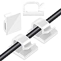 GGFOXLEW 3/4 in Adhesive Cable Clips, 60pcs Outdoor Light Clips, Cord Clips, Sturdy Wire Clips, Finisher Wire Clamp for Home, Car, Office Wire