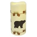 BestGiftEver Battery Operated Flameless Candle with Bear and Pinecone Design - Decorative LED Candle Light for Rustic Decor and Holiday Decorations