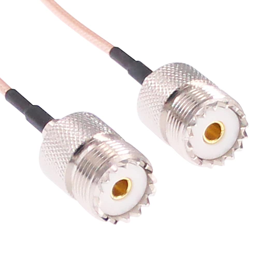 RFaha 2pcs RF coaxial Cable UHF Female SO239 to MCX Male Right Angle Antenna Extender Cable Adapter Connector RG316 20CM(F31-2)