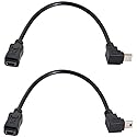 chenyang 2 Pack Mini USB Extension Cable USB 2.0 Mini USB 5Pin Male to Female 90 Degree Angled Data Power Extension Cable Adapter 0.2M