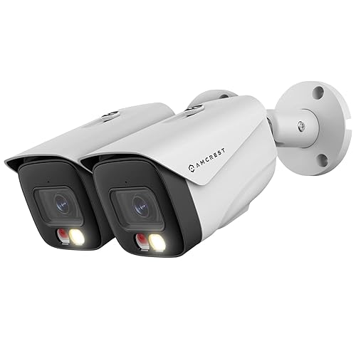 Amcrest 2-Pack UltraHD 4K IP PoE AI Camera, FOV 129°, 49ft Color Nightvision, Security Outdoor Bullet Camera, Human & Vehicle Detection, Active