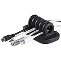 Desktop Cable Organizer, Weighted, No Bad Smell, Bundled with 4 Reusable Cable Ties (Black)