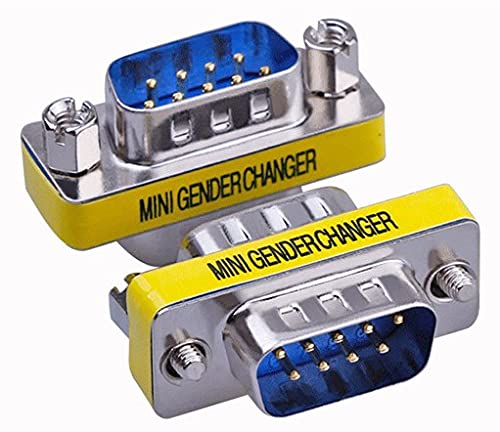 LuoQiuFa 2 Pack Rs232 Serial Cable 9 Pin DB9 Male to Male Gender Changer Coupler Adapter Connector