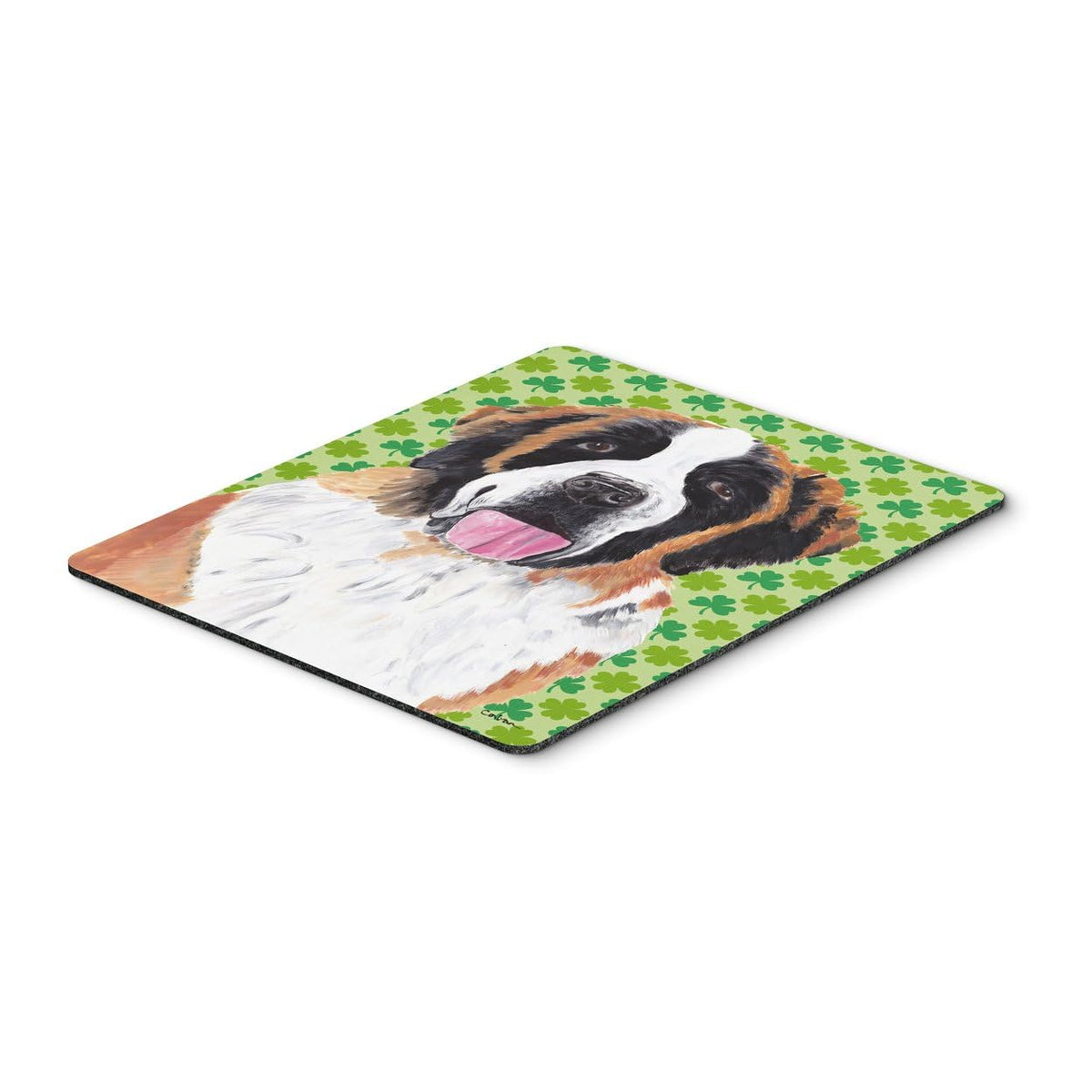 Caroline's Treasures SC9302MP Saint Bernard St. Patrick's Day Shamrock Portrait Mouse Pad, Hot Pad or Trivet for Home Office Gaming Working Computers