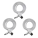 DZYDZR 3pcs Extension Cable USB to DC Cable - 5V USB 2.0 Port Male to DC 5V Male 5.5mm x 2.5mm Power Cord White 100cm(3.3ft)