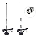 AEDIKO 2pcs Police Scanner Antenna HF VHF UHF 20-1300MHz BNC Male Antenna for Radio Shack Police Radio Scanner