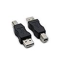 rgzhihuifz 2 Pack USB 2.0 AM/BM Print Plug Type A Male to Type B Male Connector Converter Adapter Coupler