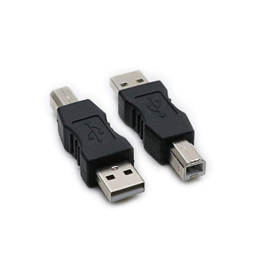 rgzhihuifz 2 Pack USB 2.0 AM/BM Print Plug Type A Male to Type B Male Connector Converter Adapter Coupler