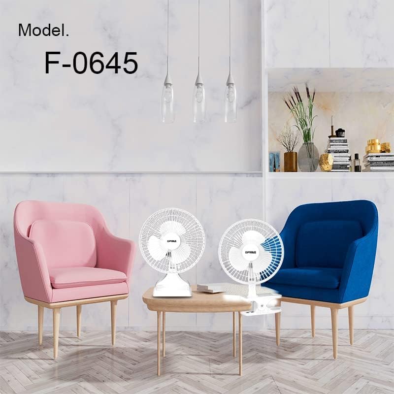 6-Inch Convertible Clip-On Fan for Desk or Table - Quiet Personal Cooling Fan with Adjustable Tilt & Removable Clip Base - Compact White Tabletop