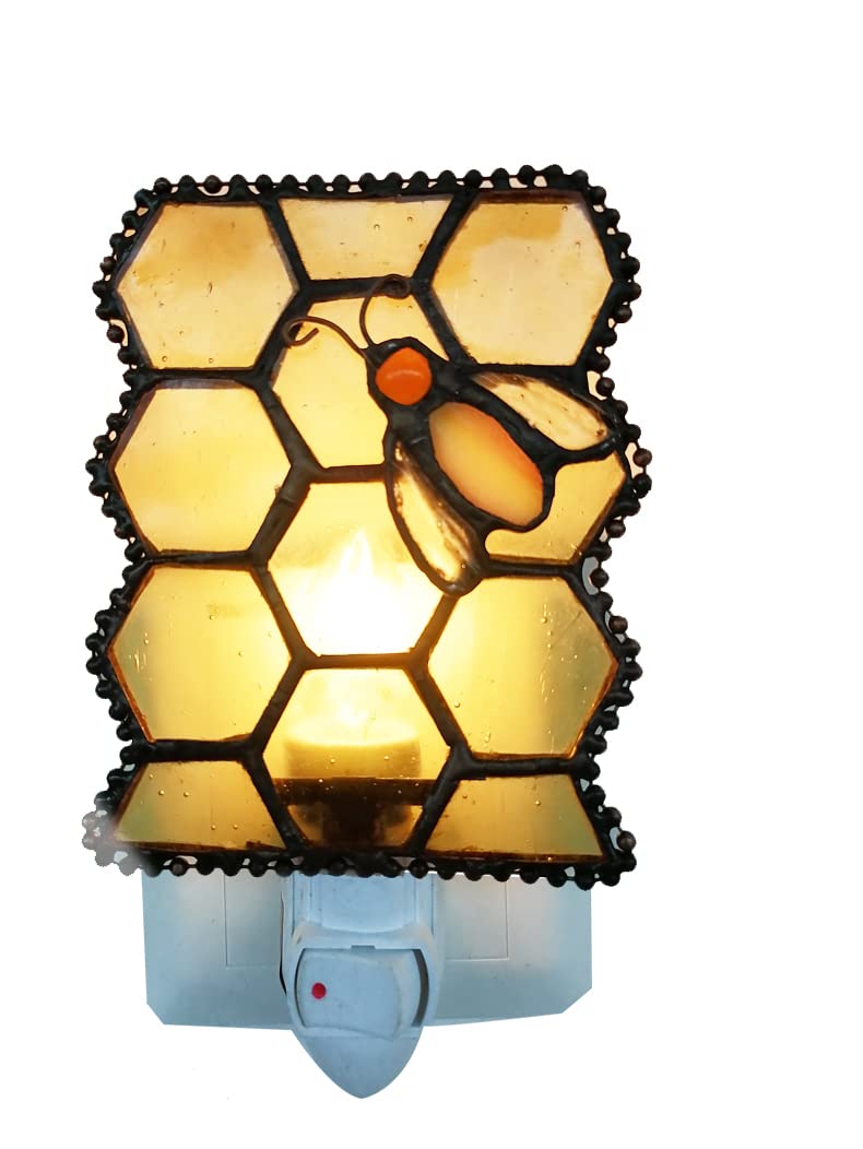 HUIMEIJU Tiffany Glass Night Light for Bedroom, Study, Aisle