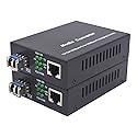 Multi-Mode LC Gigabit Fiber Media Converter - Include 2 SFP Transceiver 2Km, Wavelenth 1310nm, LC to UTP Cat5e 10/100/1000 RJ-45 -Gigabit Ethernet