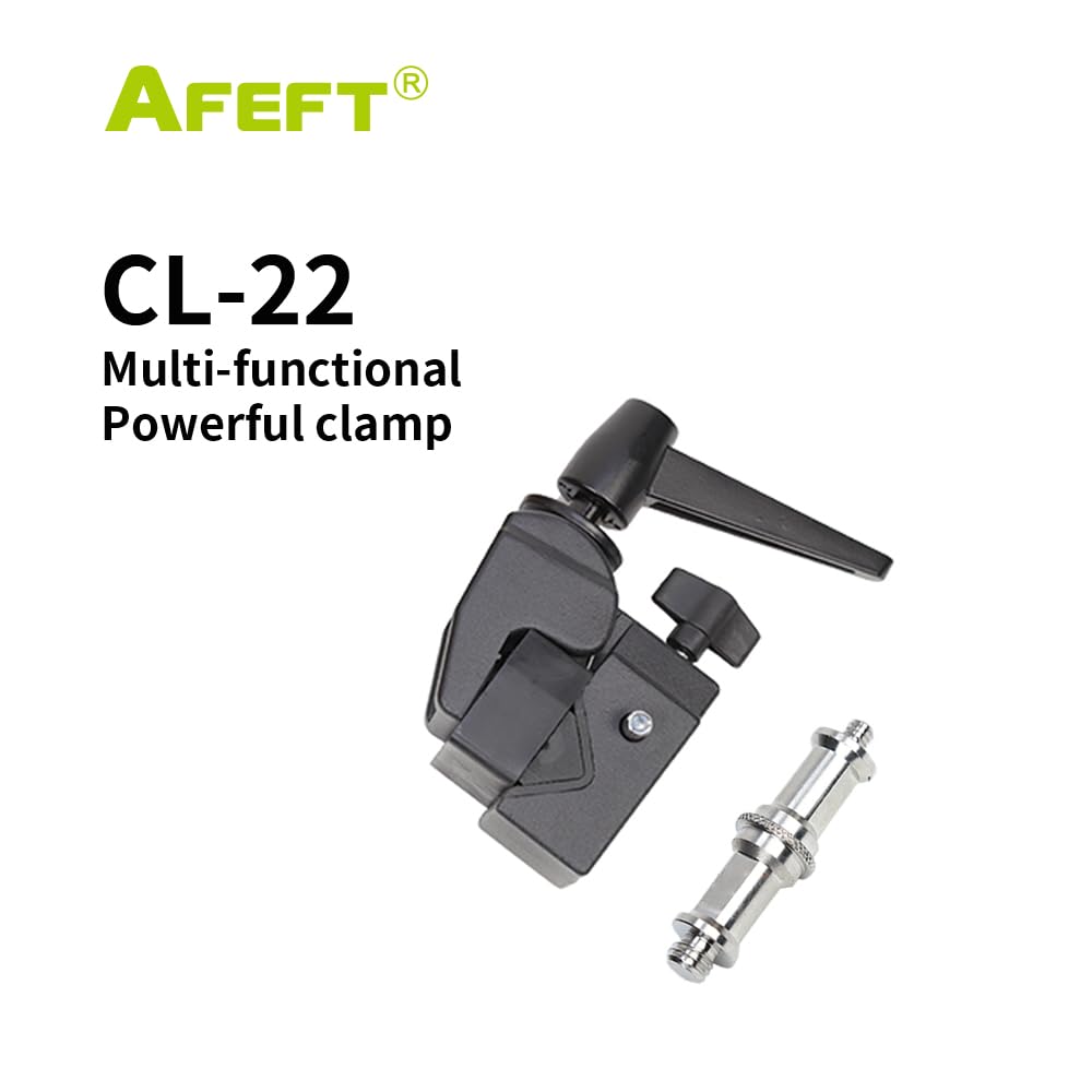 AFEFT Super Clamp 5/8" Stud Mount - 33lb Heavy Duty Clamp for Photography Studio Lighting, Fits Round Pipe & Flat Surface