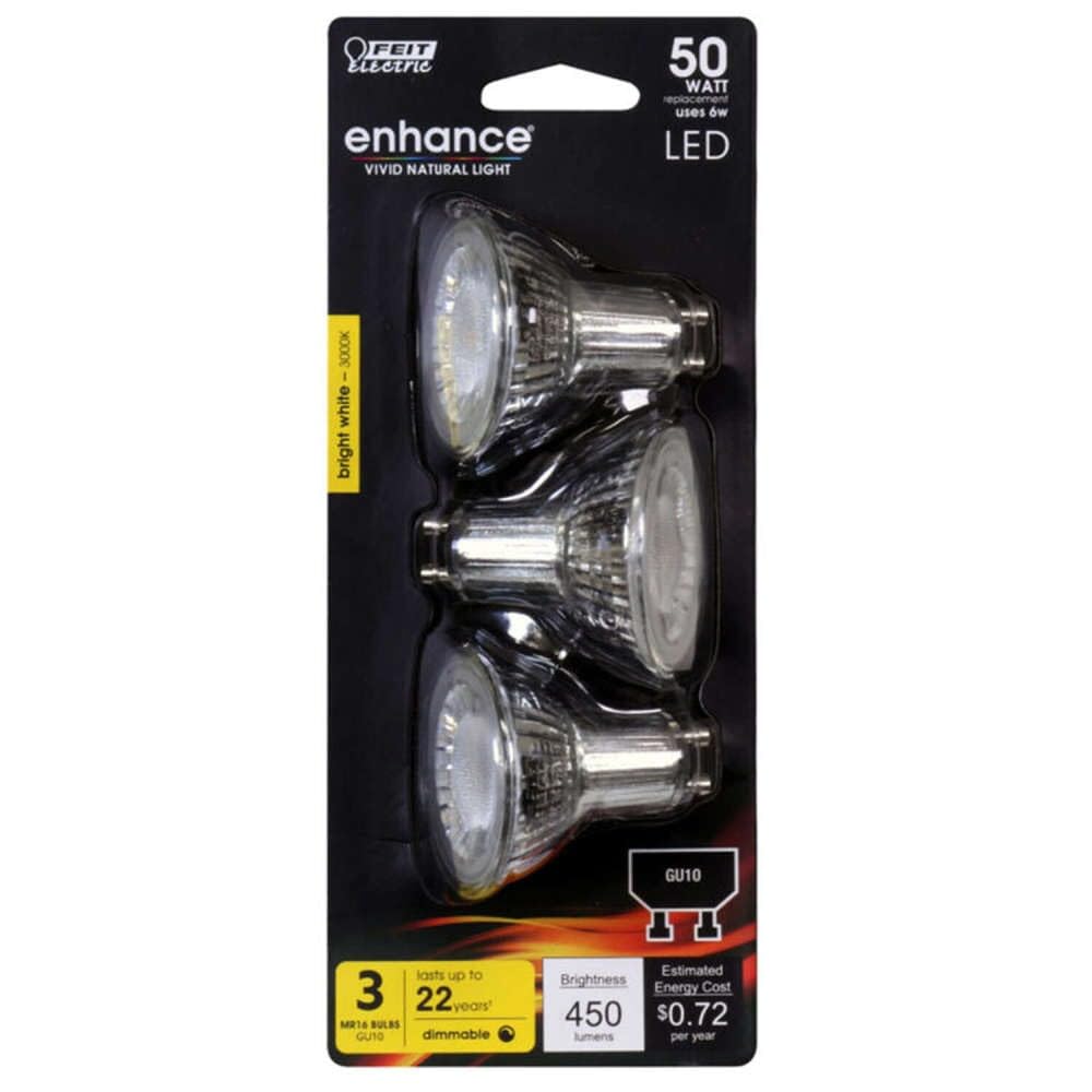 FEIT Electric BPMR16GU10500930CA/3 6W MR16 Dimmable LED Bulb