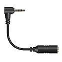 Weatwo 2.5mm Male to 3.5mm Female Adapter, 3.9inch Headphone Audio Cable 90 Degree Right Angle Connector Cord for Headset Earphone to Telephone