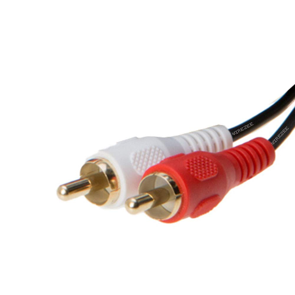 WireZee 2RCA to 2RCA Stereo Audio 25FT Cable - RCA Male to Male Cord for TV, Amplifier, Speaker, DVD, Home Theater, Hi-Fi Sound System - Dual RCA