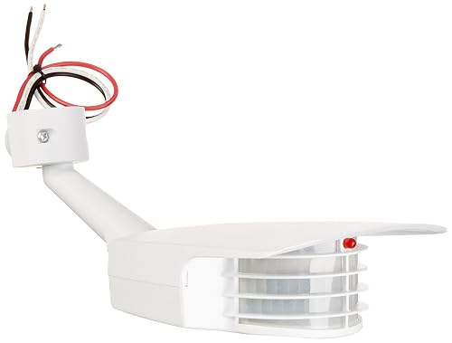RAB Lighting STL200W Stealth Motion Sensor, 200 Degree Outdoor Motion Detector for Flood Lights White
