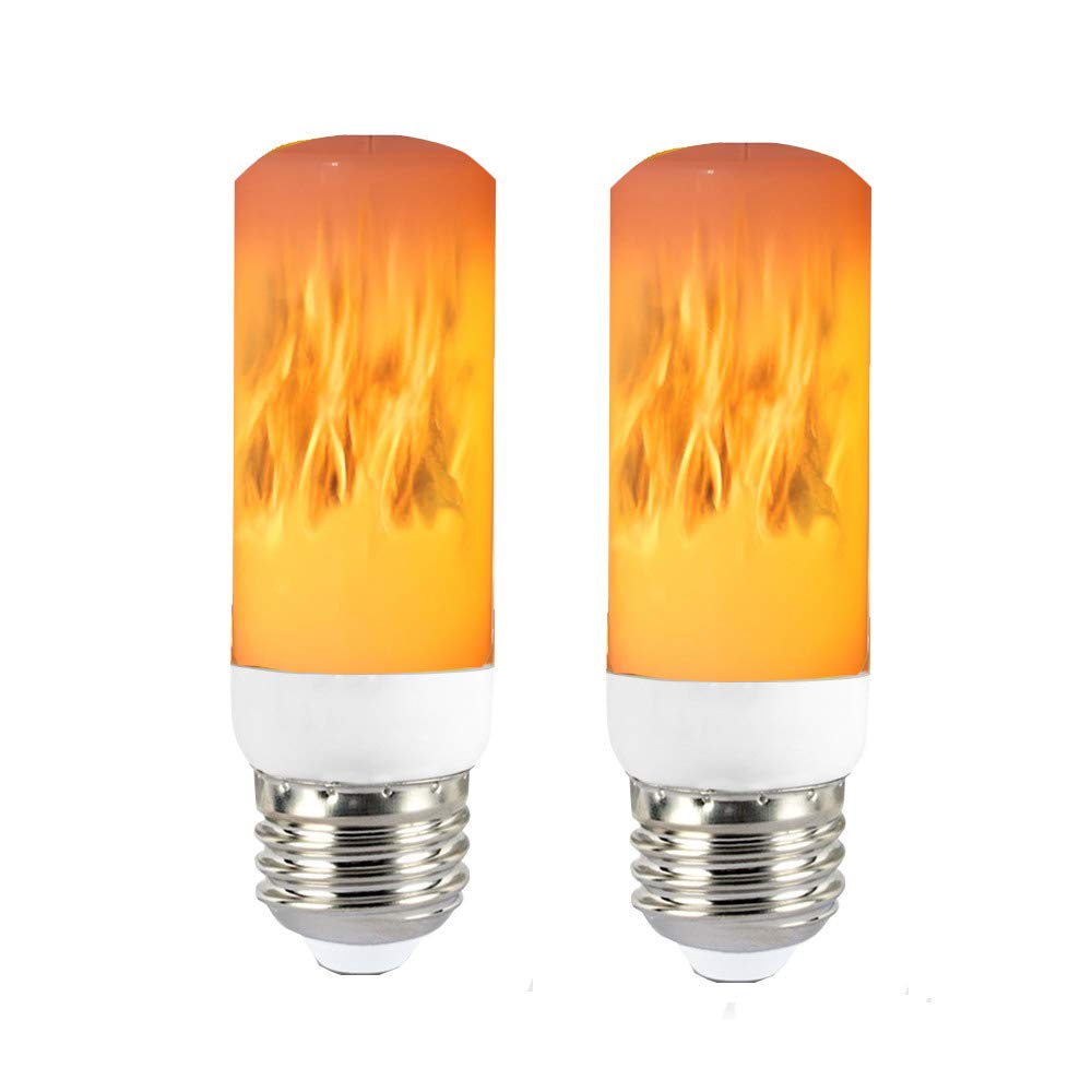 QLEE Led Flame Effect Light Bulb 3w Flickering Fire Light Bulbs with Upside Down Effect Yellow Flame Bulb E26 Vintage Atmosphere for Christmas Holiday