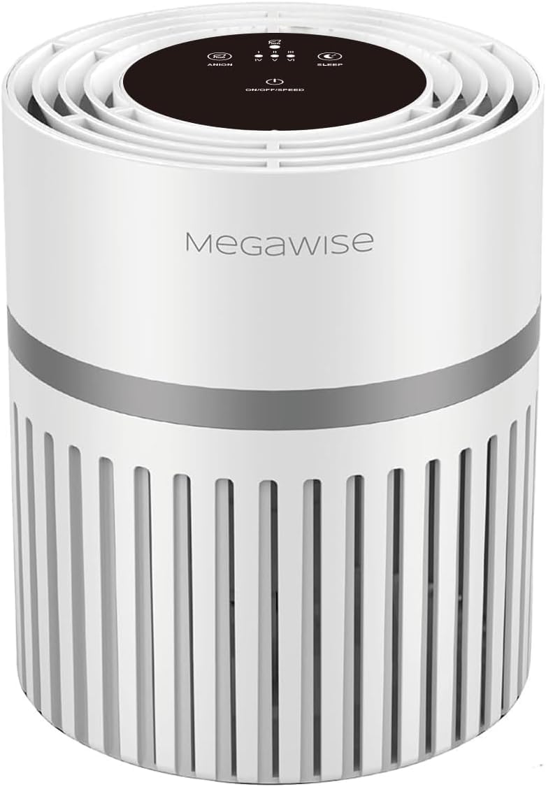 MEGAWISE HEPA Air Purifier for Home, Compact Air Cleaner with Multi-Layer Filter, Quiet Operation for Living Room, Bedroom, Office