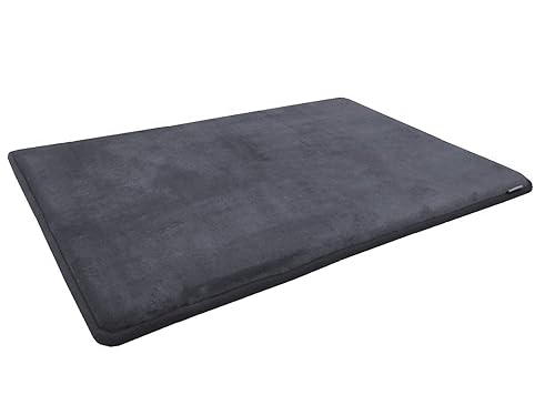 48''x30'' MicroPlush Fleece Gray Comfort Luxurious Memory Foam Waterproof Anti Slip Mat Pad Rug for Home, Kitchen, Bathroom, Bedroom, Pets, Activities