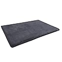 48''x30'' MicroPlush Fleece Gray Comfort Luxurious Memory Foam Waterproof Anti Slip Mat Pad Rug for Home, Kitchen, Bathroom, Bedroom, Pets, Activities