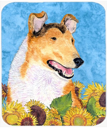 Caroline's Treasures SS4239MP Collie Smooth in Summer Flowers Mouse Pad, Hot Pad or Trivet for Home Office Gaming Working Computers Laptop Mouse