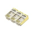 VIVOCH 50 Pcs Cat6 Cat6A Gold RJ45 Connectors, Cat6 Cat6A Gold RJ45 Plugs, Sheilded RJ45 8P8C Cat6/Cat6A up to 1Gbps for Ethernet LAN Cable