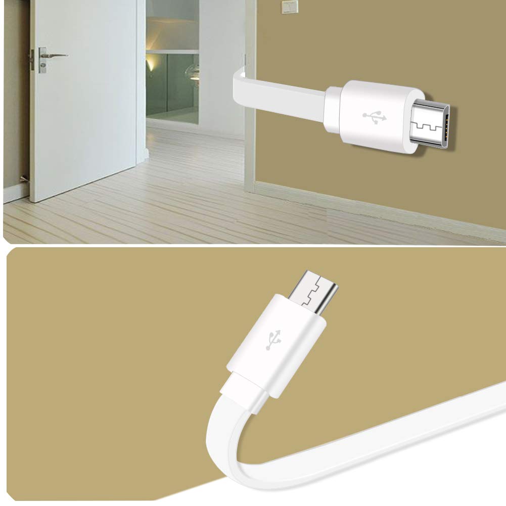 SCOVEE USB Power Extension Cable for Wyze Cam,WyzeCam Pan,YI Home Camera,Nest-Cam Indoor,Oculus Go,Netvue,KasaCam,Furbo Dog,Blink,Flat USB to Micro
