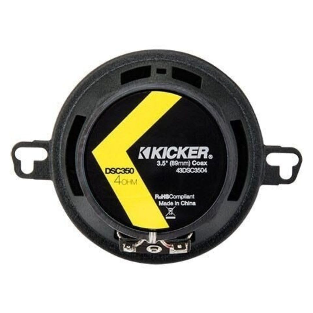 KICKER DSC350 3.5-Inch (89mm) Coaxial Speakers, 4-Ohm (Pair)