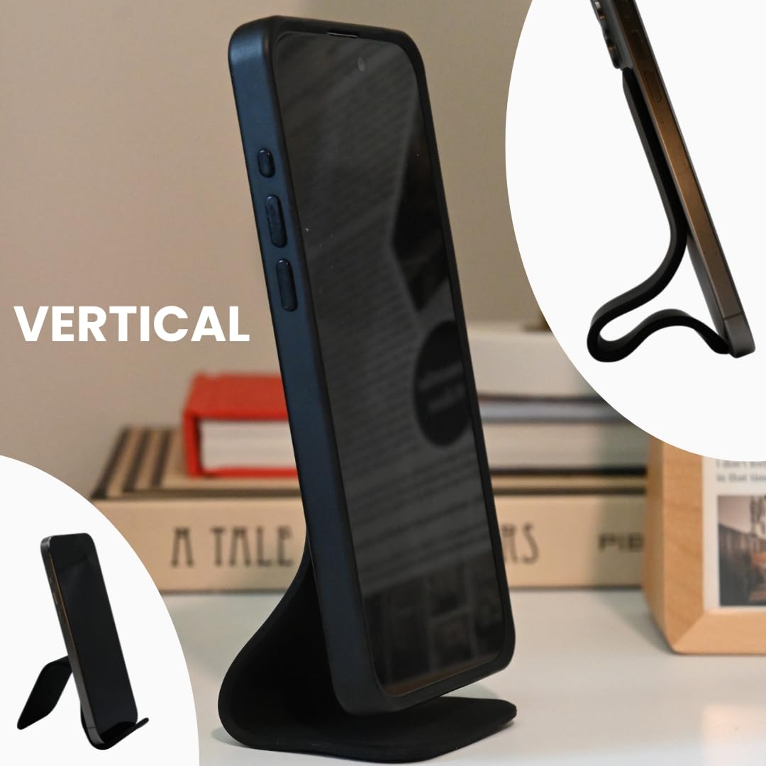 Flex Flap Mag Safe Phone Stand Airplane Travel Essentials for Flying Cell Phone Holder with Mag Safe Magnet & Flexible Silicone Stand for Desk