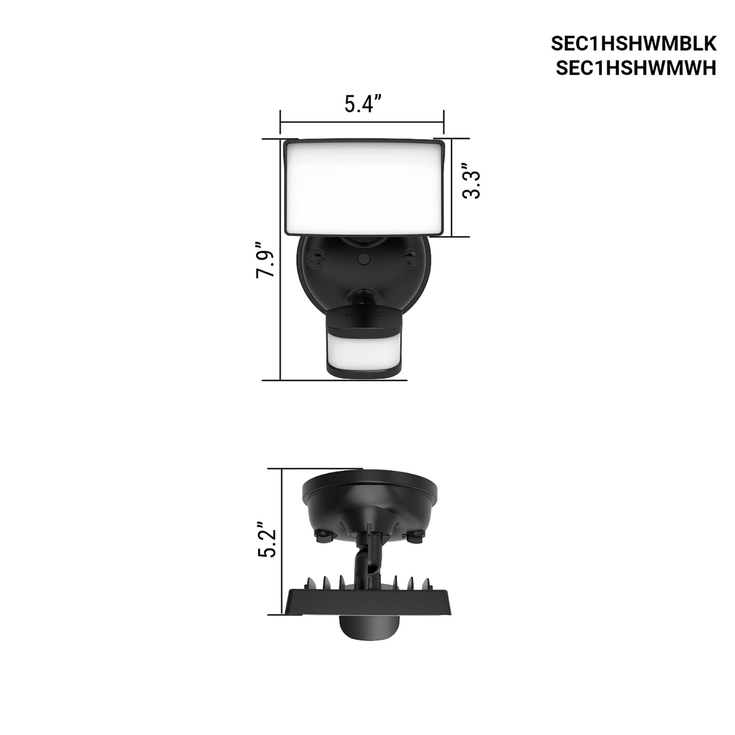 HALO Next Gen Hardwired LED Security Floodlight, 1 Head w/Motion Sensing, Dusk to Dawn, 2-Pack, Adjustable Brightness - White