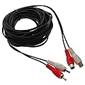 CablesOnline, 25-feet 2-RCA Male to 2-RCA Female Red/White Stereo Audio Extension Cable, AV-E425RW