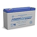 Powersonic PS-6100F1-6 Volt/12 Amp Hour Sealed Lead Acid Battery with 0.187 Fast-on Connector (2)