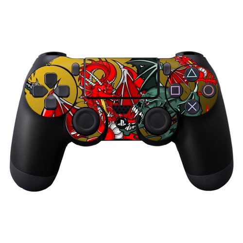 Protective Vinyl Skin Decal Skin Compatible with Sony Playstation DualShock 4 Controller wrap Sticker Skins Dragon Breath
