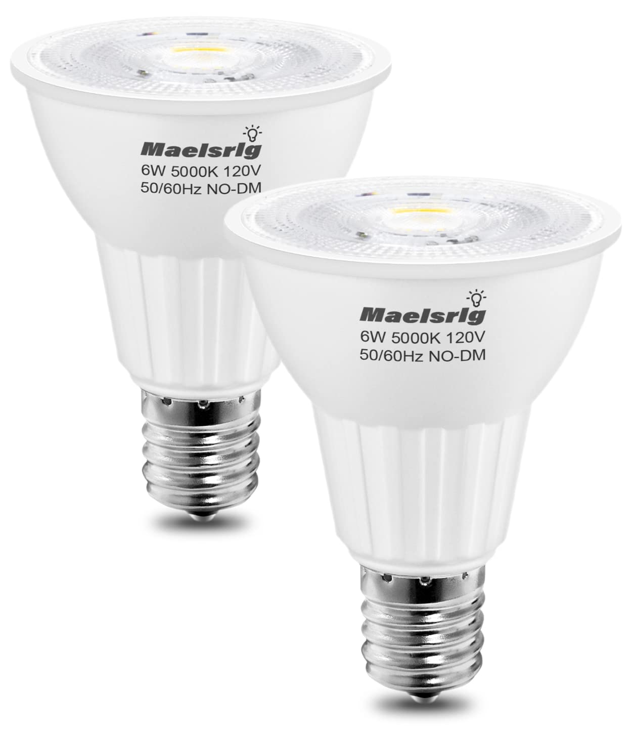 Maelsrlg E17 LED Bulb 6W(60 Watt Equivalent), Intermediate Base Spotlight Bulb, Daylight White 5000K, 600 Lumen, E17 Reflector R14 Bulb for Curio
