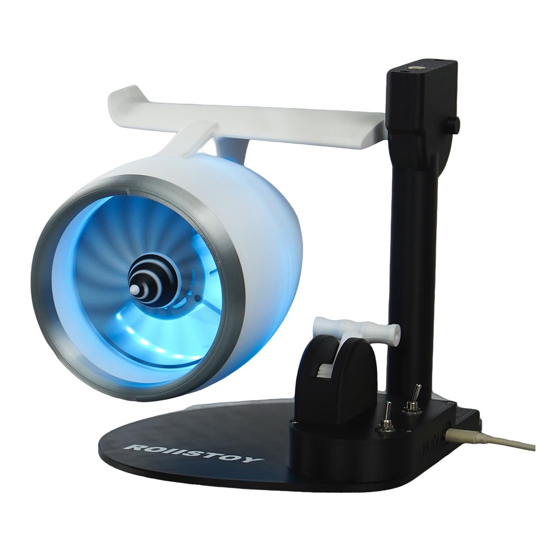 iREOGAME Turbo Jet Fan for Desk, Desktop Turbo Fan with Humidifier and Colorful Light, Engine Shape Office Desk Fan (Rechargeable Version)