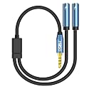 MillSO Headset Splitter for 2 TRRS Headphones or Mics - 3.5mm Jack Adapter TRRS 4-Pole Splitter Male to 2 Dual Female Adapter